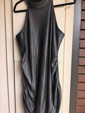 Jade by Jane Sleeveless Metallic High-Neck Bodycon Dress - Silver 3X